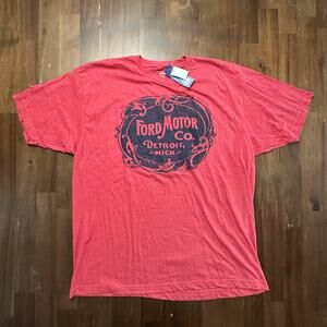 Ford Motor Co Shirt Mens 2XL Red Detroit Mich Graphic Official Licensed Tee